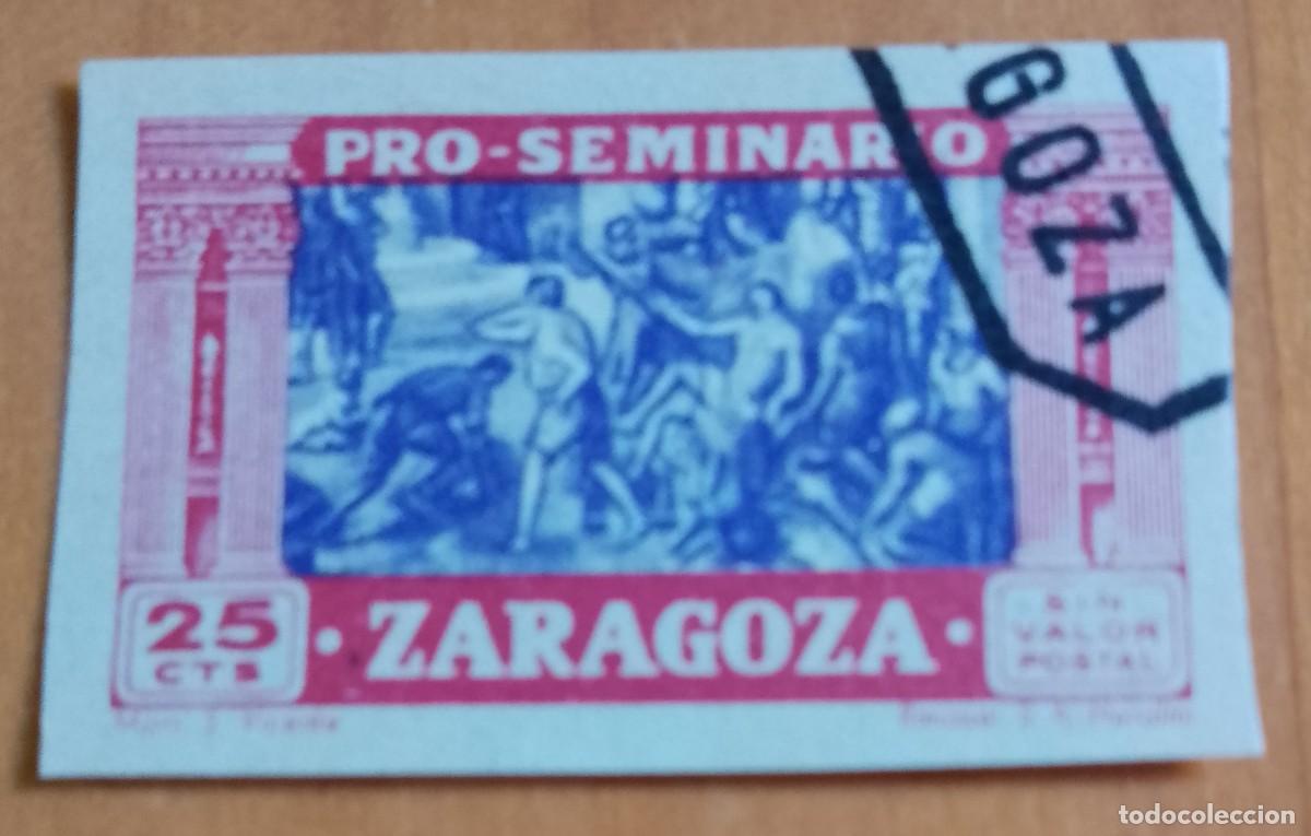 Sellos: 25 PTS - SIN VALOR POSTAL - PRO-SEMINARIO ZARAGOZA - MART. S. VICENTE