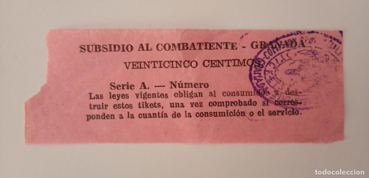 Sellos: Subsidio al Combatiente &ndash; Granada, 25 c&eacute;ntimos