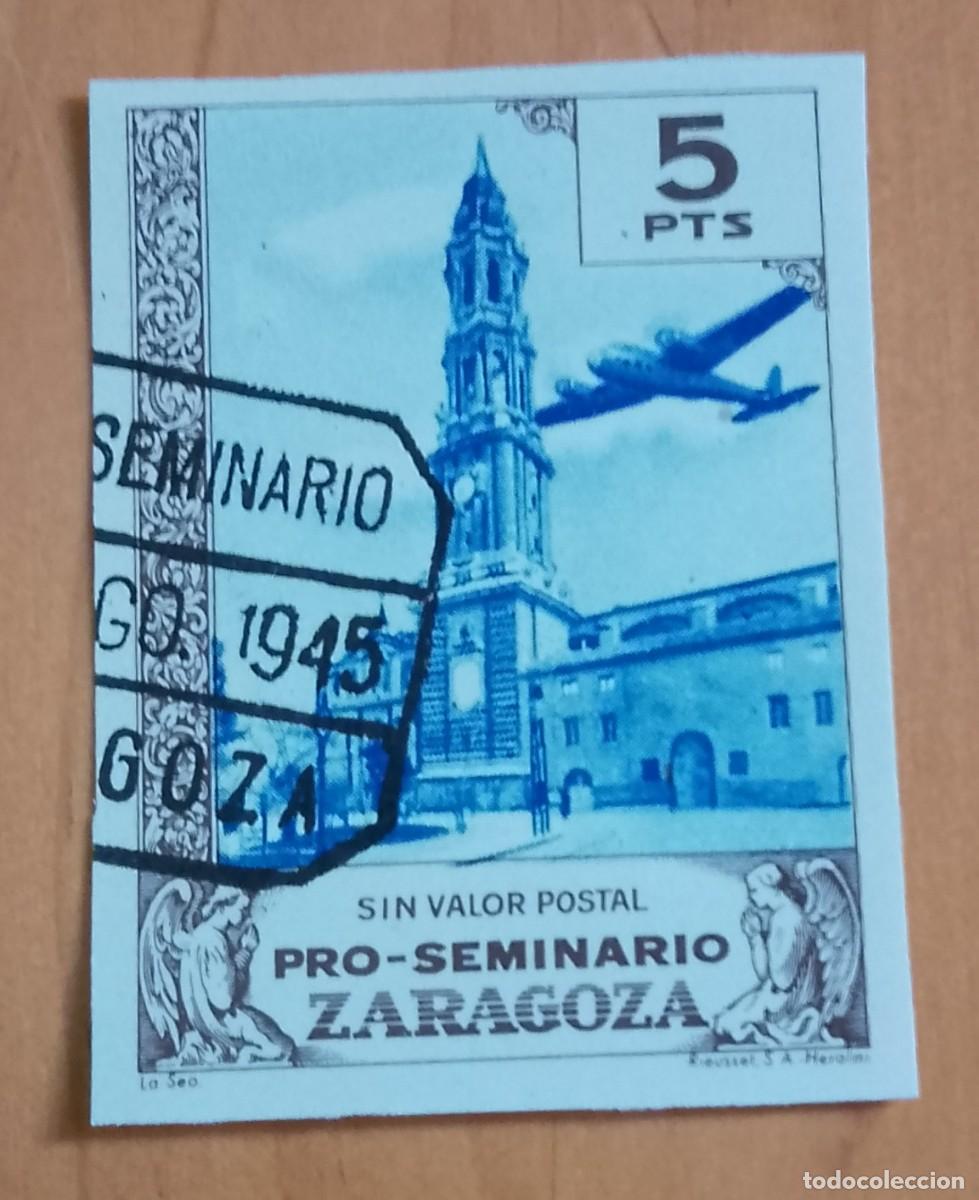 Sellos: 5 PTS - PRO-SEMINARIO ZARAGOZA - SIN VALOR POSTAL - LA SEO