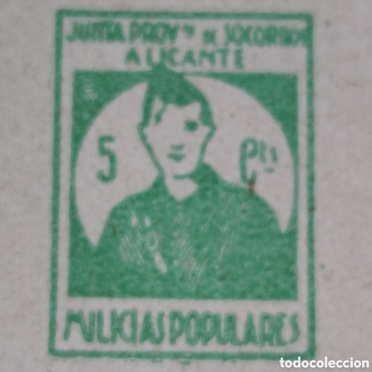 Sellos: cpx Alicante Milicias Populares Junta Socorros B4 SIN OJO IZQUIERDO Allepuz 8 VER DESCRIPCI&Oacute;N