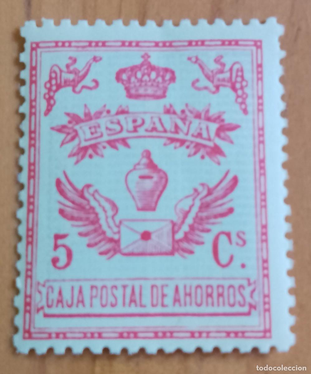 Sellos: CAJA POSTAL DE AHORROS, 5 CS. - CON N&Uacute;MERO CONTROL AL DORSO.