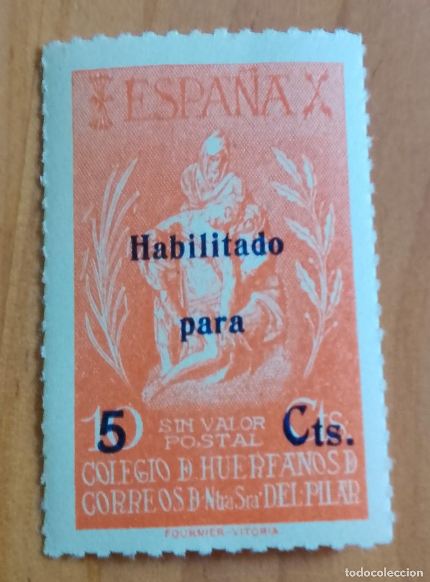Sellos: 10 CTS, COLEGIO HU&Eacute;RFANOS NTRA. SRA. DEL PILAR - A&Ntilde;O 1942 - HABILITADO POR 5 CTS.