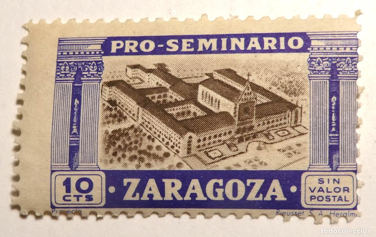 Sellos: Vi&ntilde;eta ben&eacute;fica Pro-Seminario Zaragoza 10 C&eacute;ntimos
