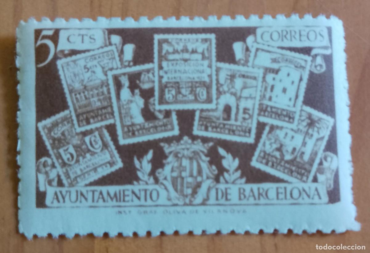 Sellos: 5 CTS, AYUNTAMIENTO DE BARCELONA - INST. GRAF. OLIVA DE VILANOVA - A&Ntilde;O 1945