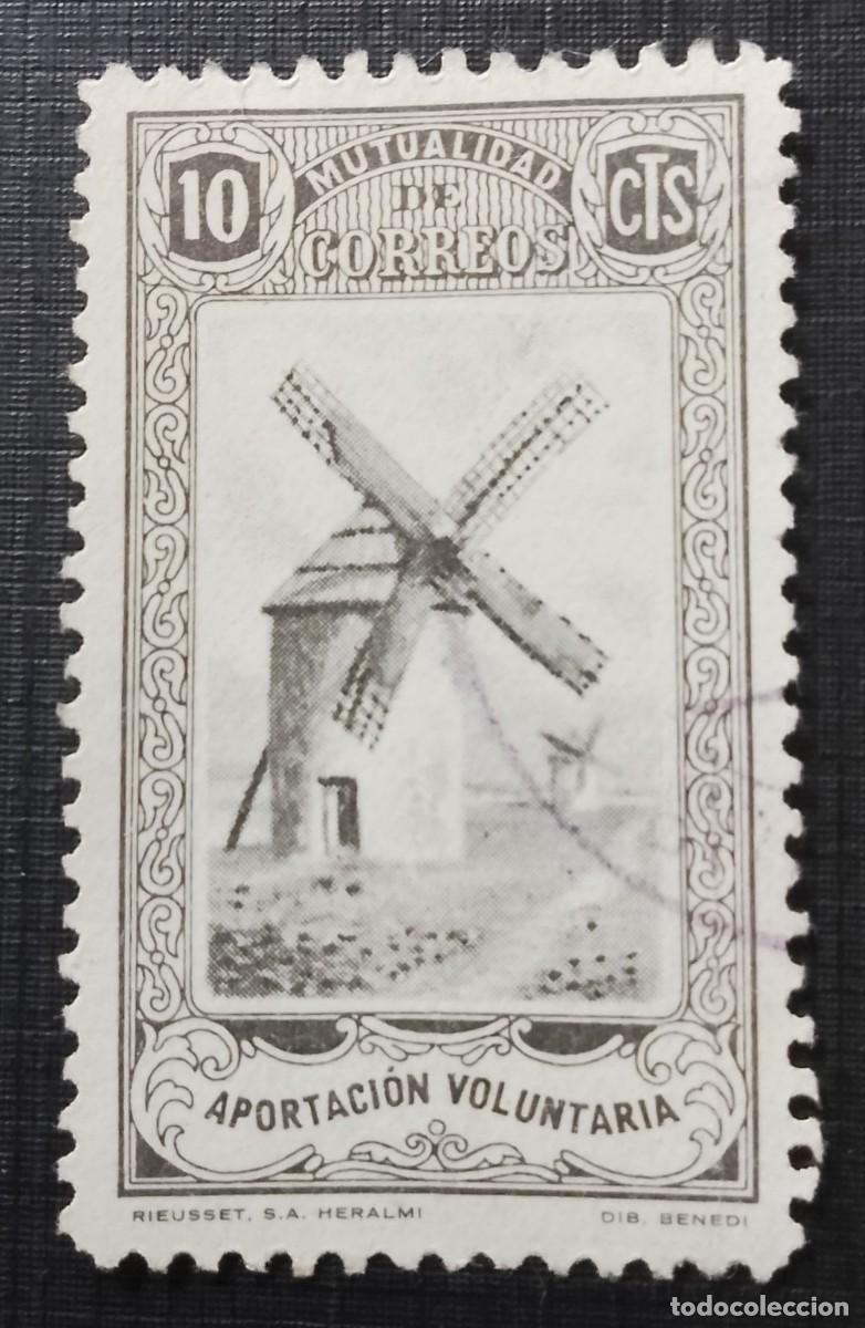 Sellos: 10 CTS - MUTUALIDAD DE CORREOS - APORTACI&Oacute;N VOLUNTARIA - MOLINO