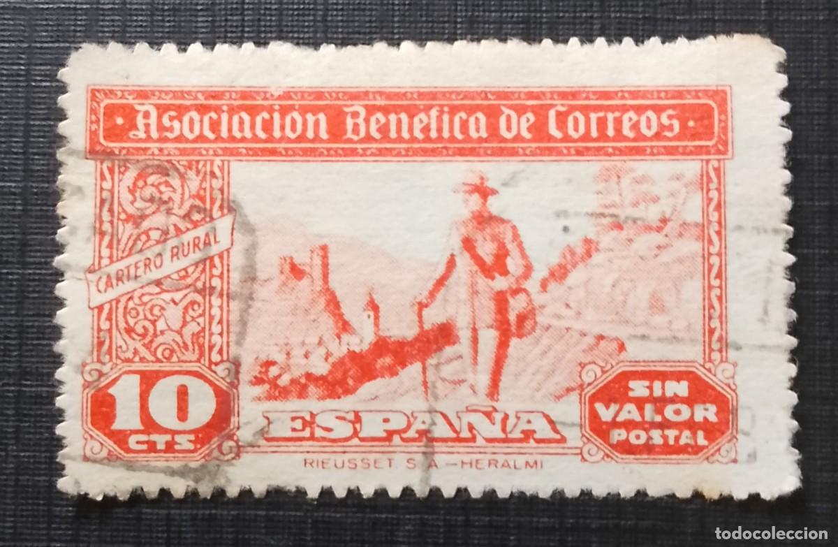 Sellos: 10 CTS - ASOCIACI&Oacute;N BENEFICA DE CORREOS - SIN VALOR POSTAL - CARTERO RURAL