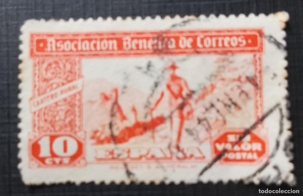 Sellos: 10 CTS - ASOCIACI&Oacute;N BENEFICA DE CORREOS - SIN VALOR POSTAL - CARTERO RURAL
