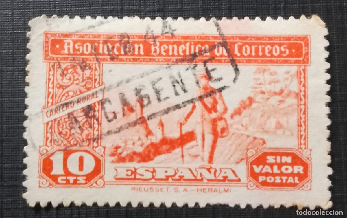 Sellos: 10 CTS - ASOCIACI&Oacute;N BENEFICA DE CORREOS - SIN VALOR POSTAL - CARTERO RURAL