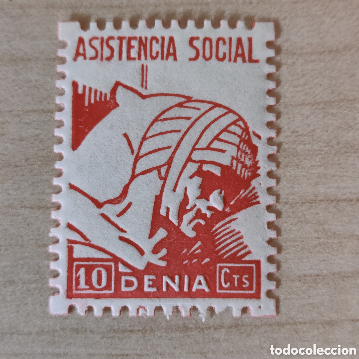 Sellos: a26 Alicante Denia asistencia social 10 cts Allepuz 33 Tipo II . NARIZ MUY MARCADA