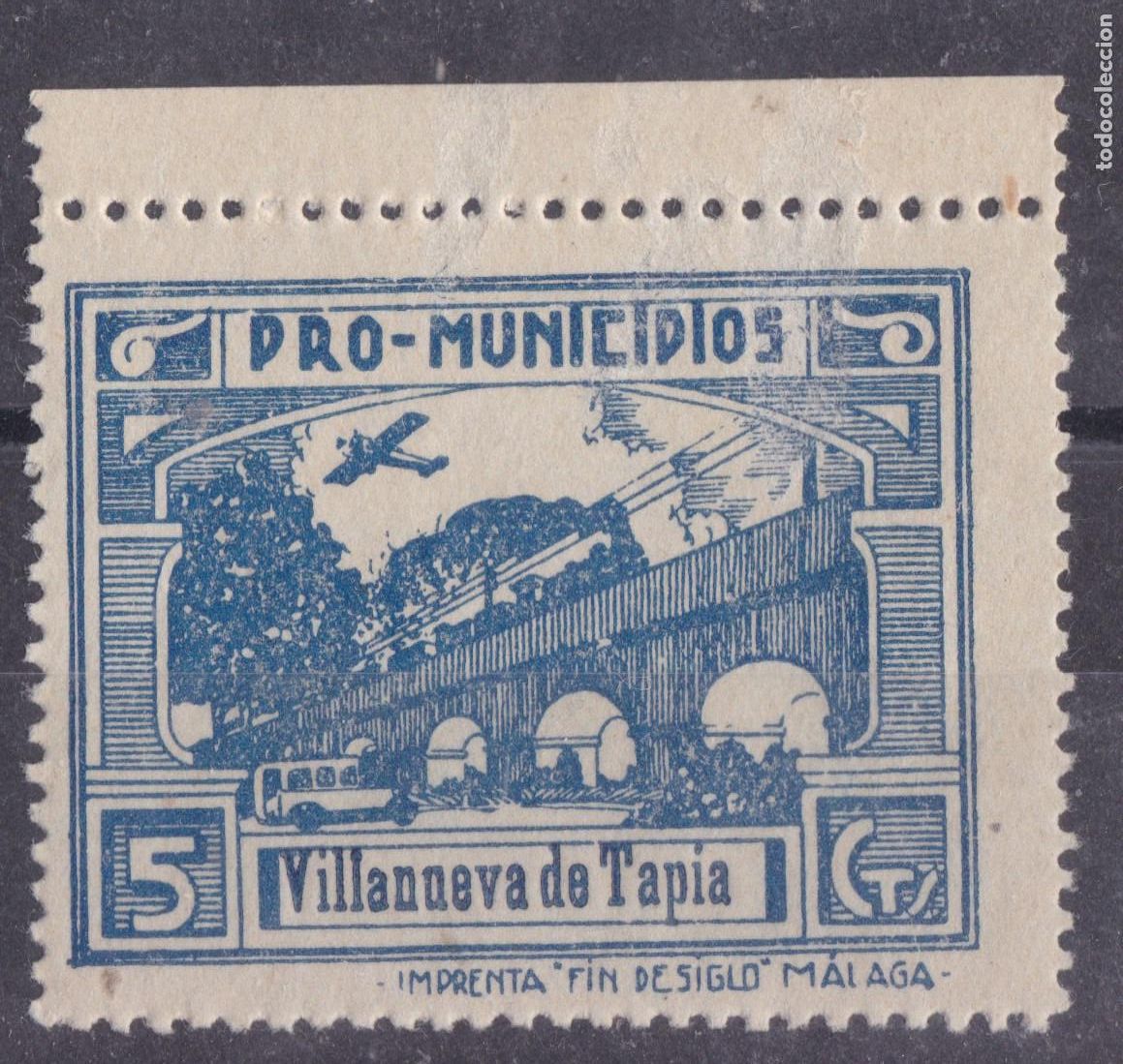 Sellos: AA16- Guerra Civil. Locales /Ben&eacute;ficos . VILLANUEVA DE TAPIA M&aacute;laga ** Sin Fijasellos