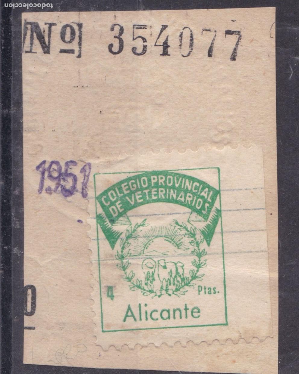 Sellos: AA16-PARAFISCALES Colegio VETERINARIOS Provincia ALICANTE