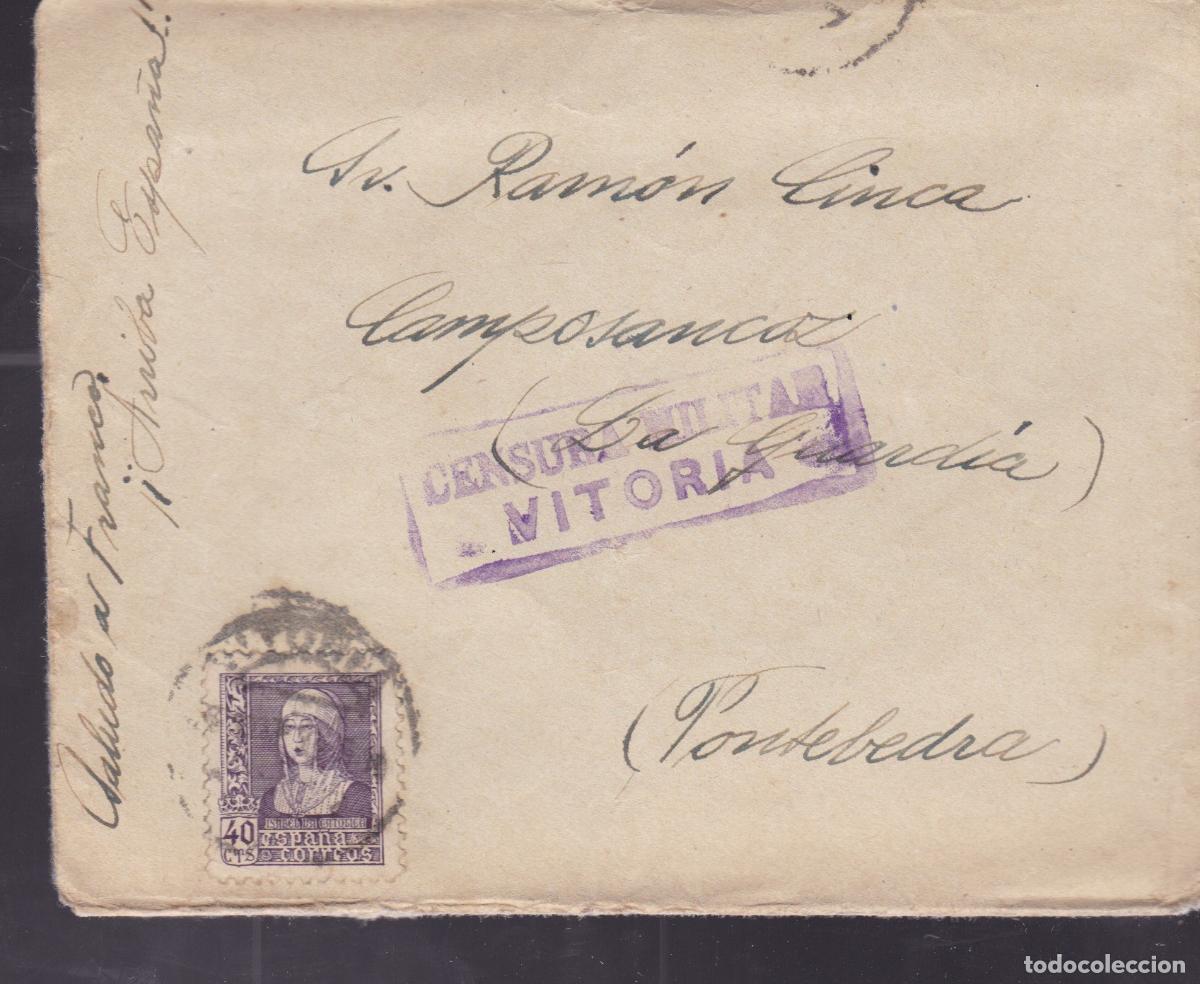 Sellos: HP3-17- Carta VITORIA a C. Concentraci&oacute;n CAMPOSANCOS La Guardia. INTERESANTE TEXTO .Ver Descripcion