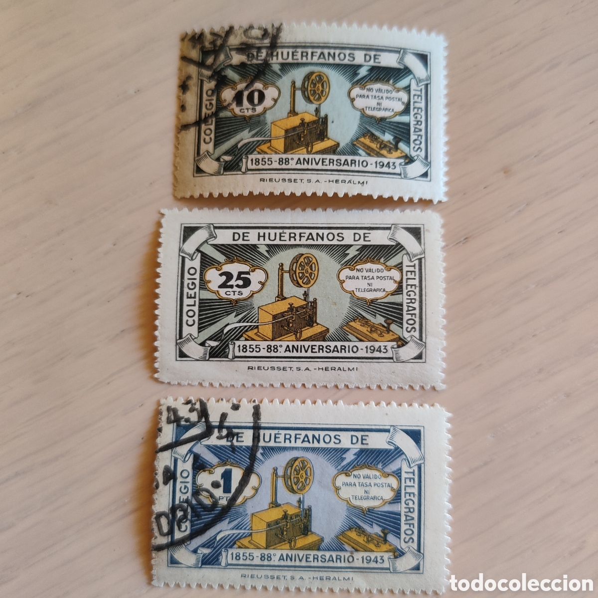 Selos: SA1 Colegio de Hu&eacute;rfanos Tel&eacute;grafos 1943 MNH**