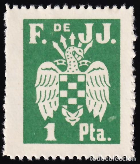 Sellos: Falange Espa&ntilde;ola, (S.E.U.), 1 pts. verde