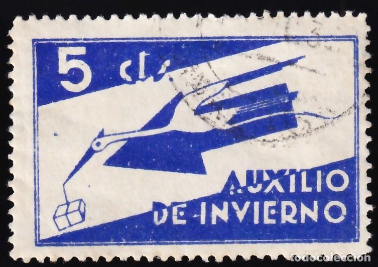 Sellos: Falange Espa&ntilde;ola, Auxilio de Invierno, 5 cts. azul