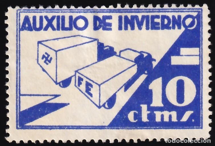 Sellos: Falange Espa&ntilde;ola, Auxilio de Invierno, 10 cts. azul