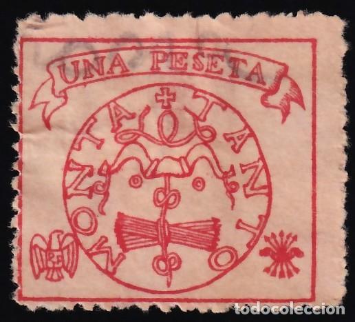 Sellos: Falange Espa&ntilde;ola, Medall&oacute;n Reyes Cat&oacute;licos, 1 pts. carm&iacute;n s. rosa