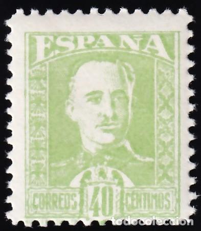 Sellos: Franco, Ensayo de Color, 40 cts verde amarillento