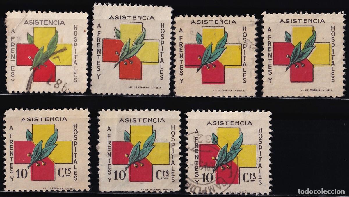 Sellos: Frentes y Hospitales, distintos valores, [Con y sin pie de imprenta.]