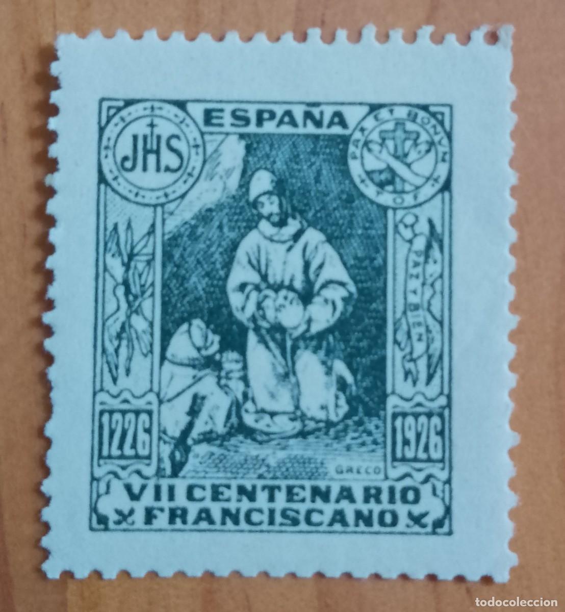 Briefmarken: ESPA&Ntilde;A - VI&Ntilde;ETA - VII CENTENARIO, FRANCISCANO 1226.1926 JHS