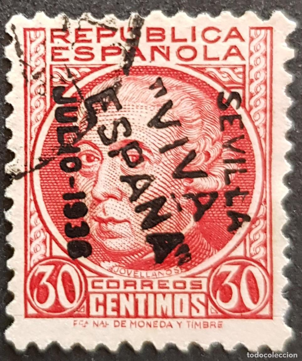 Sellos: Espa&ntilde;a a&ntilde;o 1937 Emisiones Locales Patri&oacute;ticas Sevilla sobrecarga invertida
