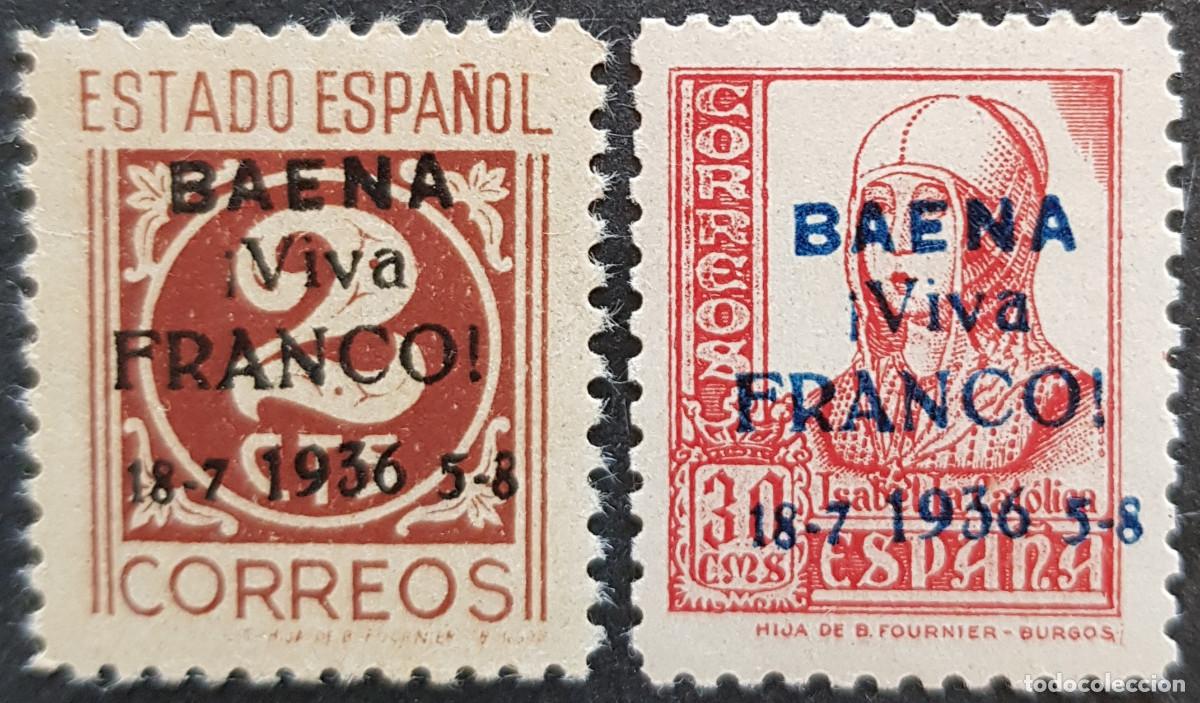 Sellos: Espa&ntilde;a a&ntilde;o 1937 Emisiones Locales Patri&oacute;ticas Baena