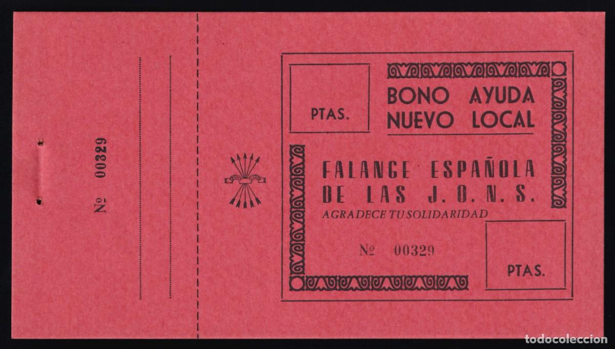 Sellos: Falange Espa&ntilde;ola, Bono Ayuda Nuevo Local