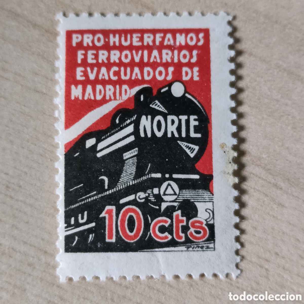 Sellos: a29 Pro Hu&eacute;rfanos Ferroviarios evacuados Madrid Norte 10 cts