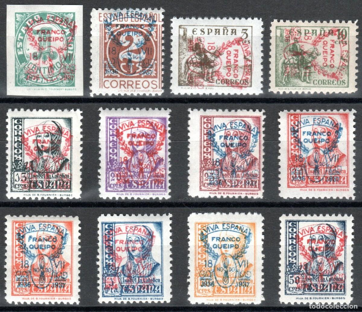 Sellos: SEVILLA. EMISIONES LOCALES PATRI&Oacute;TRICAS 1937. EDIFIL 57-68 (SERIE COMPLETA). MNH **