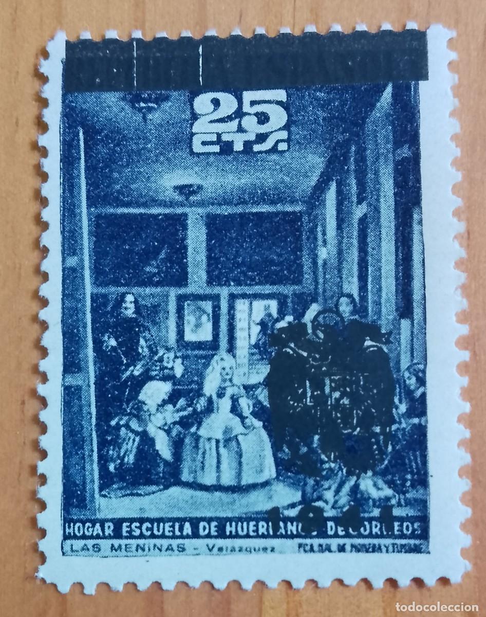 Sellos: ESPA&Ntilde;A - 25 CTS. - HU&Eacute;RFANOS DE CORREOS - LAS MENINAS,VEL&Aacute;ZQUEZ - BORRADO REPUBLICA, SUPERPUESTOS