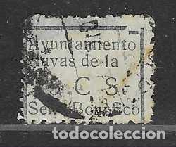Sellos: NAVAS DE LA C.-.SEVILLA- 5 CTS,.VARIEDAD,- sin la T de CTS.- CARIDAD.-, VER FOTOS