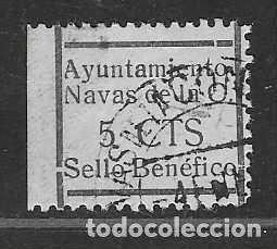 Sellos: NAVAS DE LA C.-.SEVILLA- 5 CTS,.VARIEDAD,- la C de CONCEPCION ES UNA O.- CARIDAD.-, VER FOTOS
