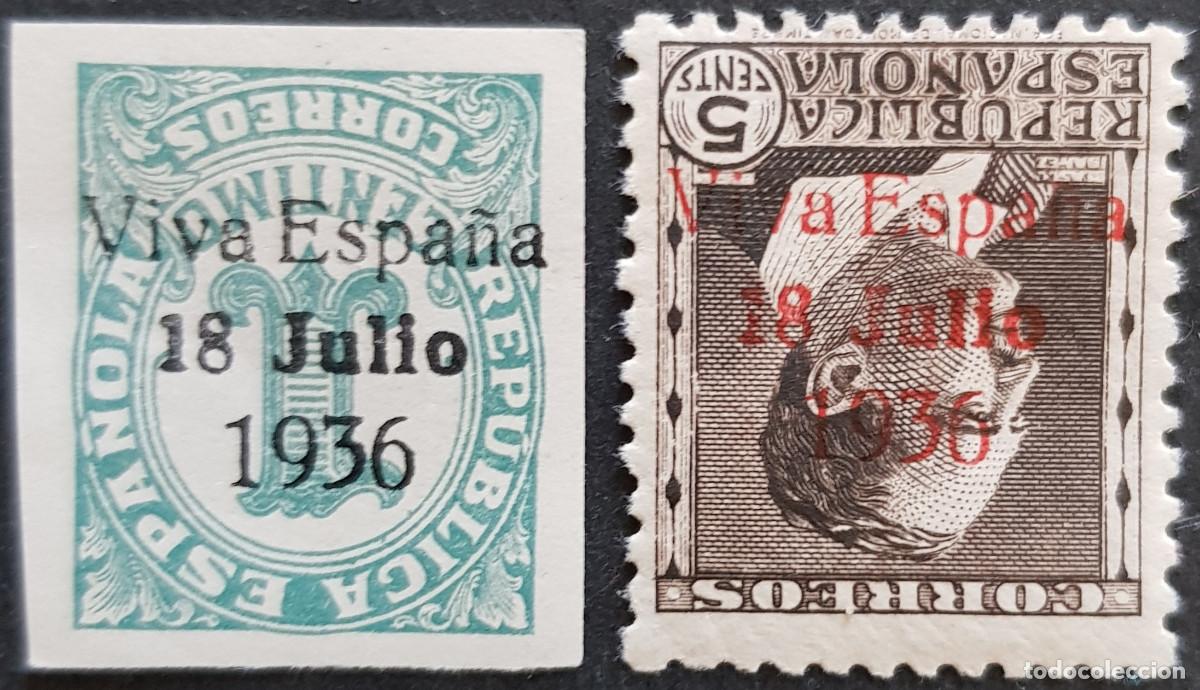 Sellos: Espa&ntilde;a a&ntilde;o 1937 Emisiones Locales Patri&oacute;ticas Santa cruz de Tenerife MNH sobrecarga invertida