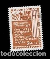 Sellos: GG-794 Guerra Civil LLEIDA IMPOSTOS EXTRAORDINARIS d'acord amb la Carta Municipal Fesofi n&ordm; 11 Valo