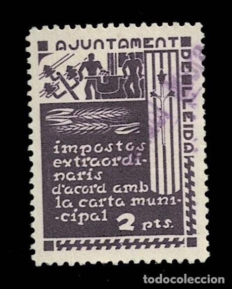 Sellos: GG-797 Guerra Civil LLEIDA IMPOSTOS EXTRAORDINARIS d'acord amb la Carta Municipal Fesofi n&ordm; 14 Valo