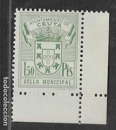 Sellos: CEUTA, 1,50 PTAS. SELLO MUNICIPAL, BORDE DE HOJA- VER FOTOS