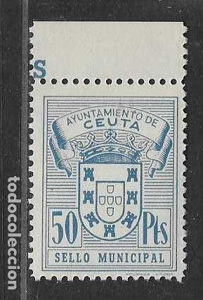 Sellos: CEUTA, 50 PTAS. SELLO MUNICIPAL, BORDE DE HOJA- VER FOTOS