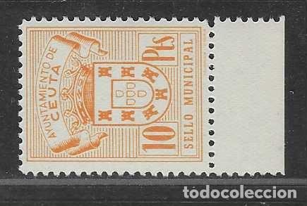 Sellos: CEUTA, 10 PTAS. SELLO MUNICIPAL, BORDE DE HOJA- VER FOTOS