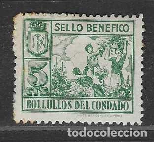Sellos: BOLLULLOS...-HUELVA-5 CTS. -SELLO BENEFICO-- VER FOTOS