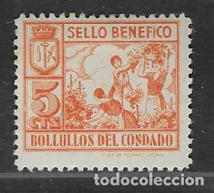 Sellos: BOLLULLOS...-HUELVA-5 CTS. -SELLO BENEFICO-- VER FOTOS