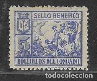 Sellos: BOLLULLOS...-HUELVA-5 CTS. -SELLO BENEFICO-- VER FOTOS