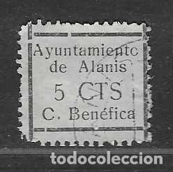 Sellos: ALANIS-SEVILLA- 5 CTS. VARIEDAD,- O DE AYUNTAMIENTO ABIERTA COMO UNA C. VER FOTOS