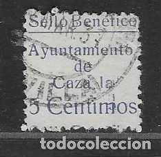 Sellos: CAZALLA..-SEVILLA- 5 CTS.- SELLO BENEFICO, VARIEDAD,- FALTA PRIMERA L DE CAZALLA-VER FOTOS