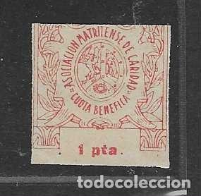 Sellos: ASOCIACION MATRITENSE DE CARIDAD, 1 PTA.-CUOTA BENEFICA--VER FOTOS