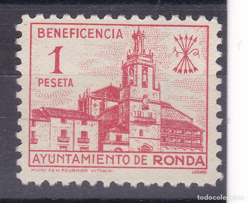 Sellos: SS3-FISCALES MUNICIPALES Beneficencia RONDA 1 Pta ** Sin Fijasellos .LUJO. Pie Fournier.