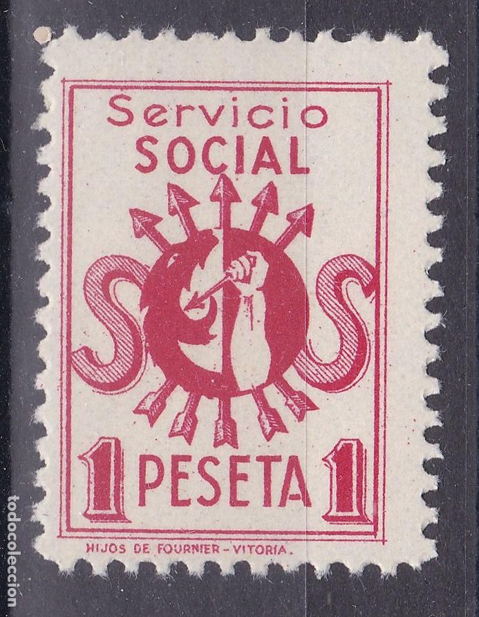 Sellos: SS4-PARAFISCALES SERVICIO SOCIAL 1 pta ** Sin Fijasellos .LUJO. Pie Fournier.