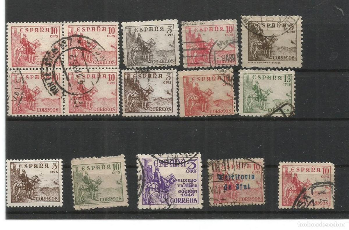 Sellos: ESPA&Ntilde;A 1936 - EL CID - AUXILIO E IFNI - 15 SELLOS NUEVOS Y USADOS