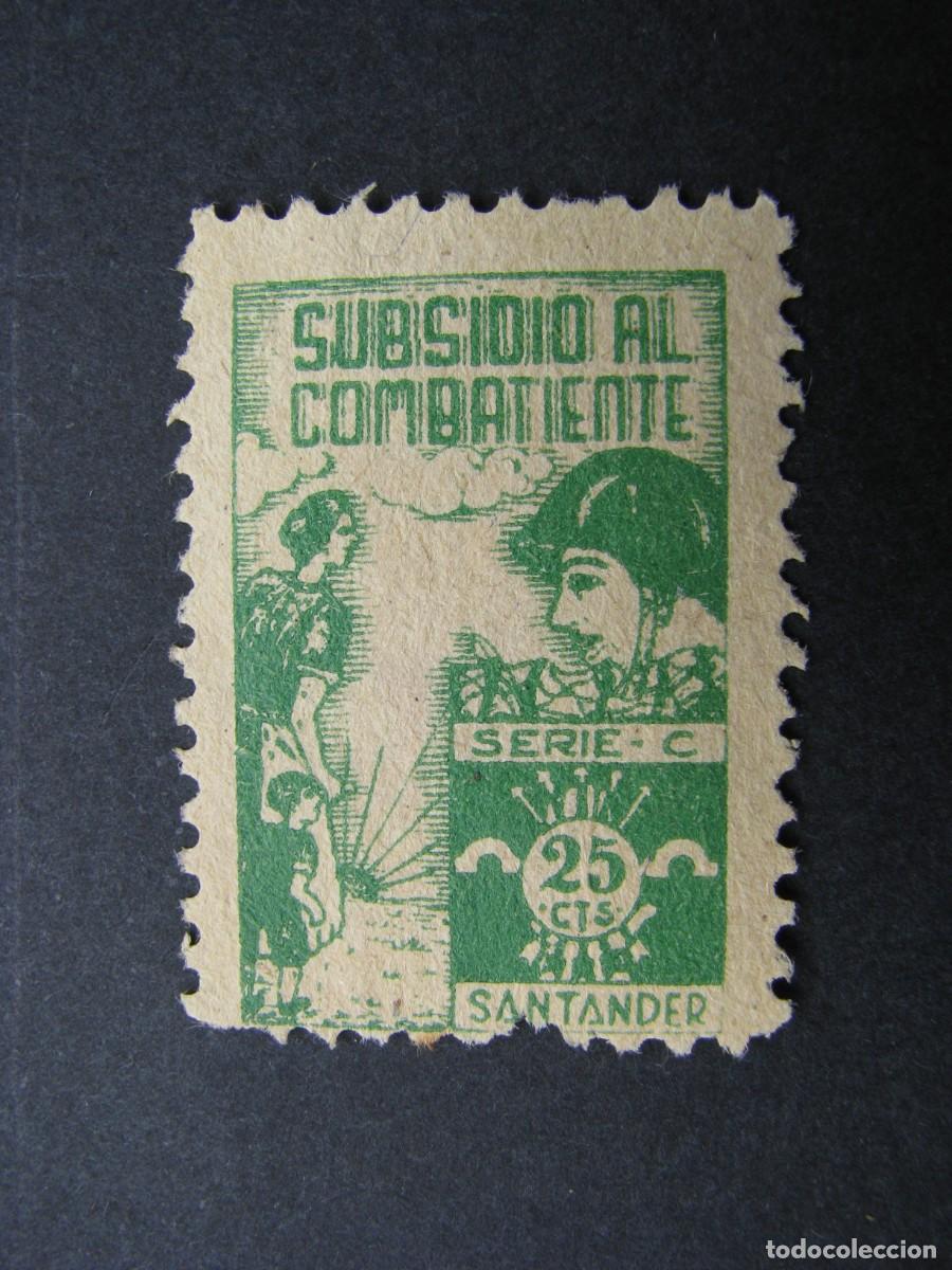 Sellos: SELLO SUBSIDIO AL COMBATIENTE SANTANDER. 25 CTS