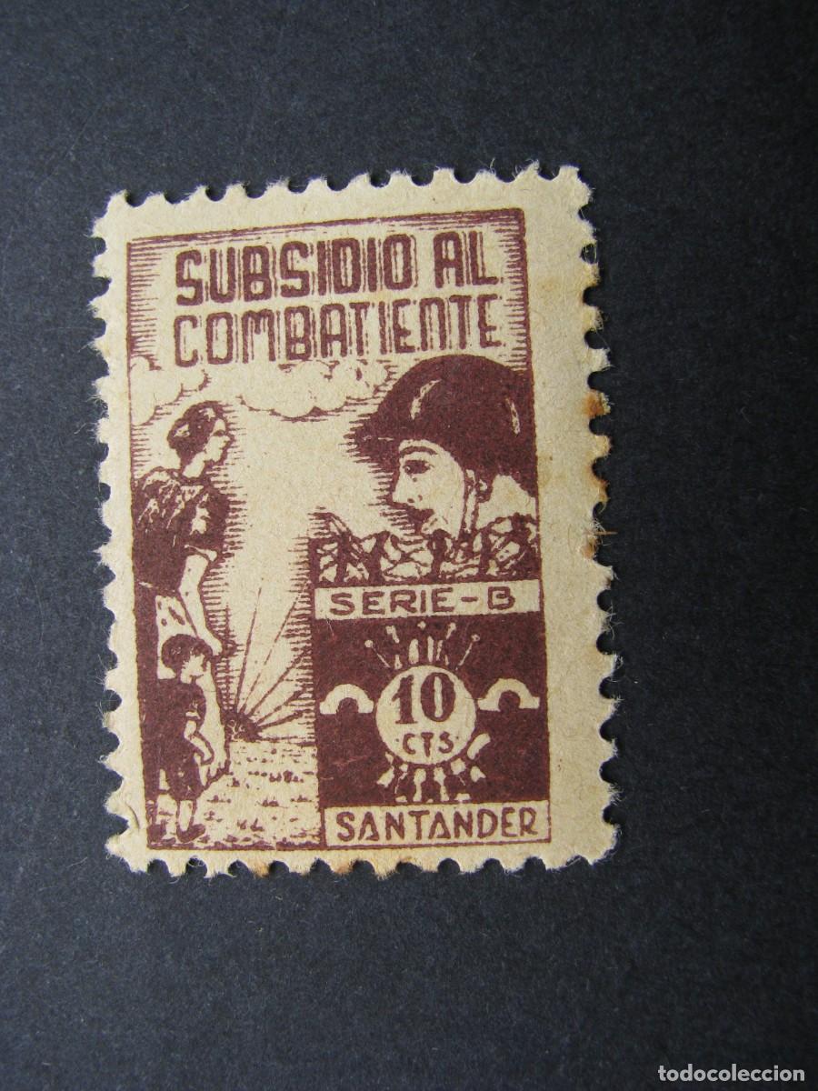 Sellos: SELLO SUBSIDIO AL COMBATIENTE SANTANDER. 10 CTS