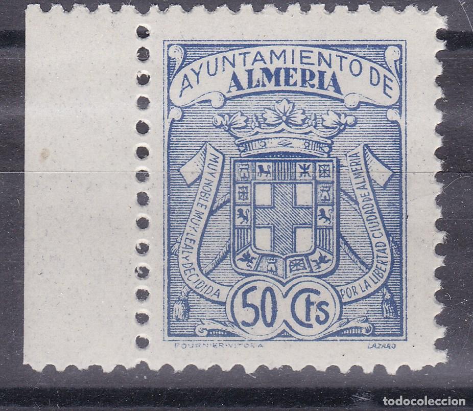 Sellos: SS9-FISCALES LOCALES Ayuntamiento ALMERIA 50 cts ** Sin Fijasellos. LUJO . Pie Fournier